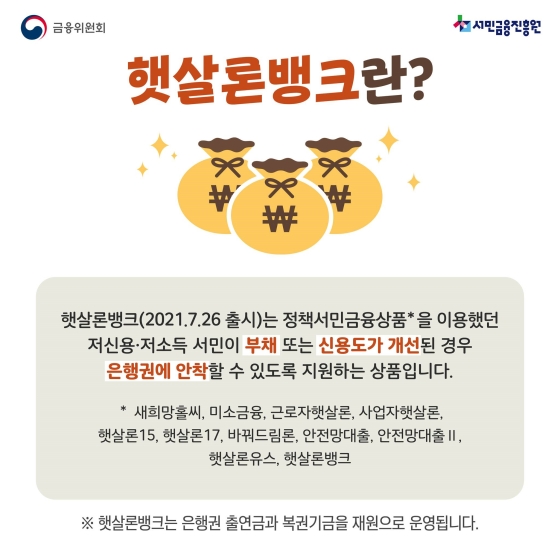 햇살론뱅크 지원대상 대출한도 기간 상환방법 금리