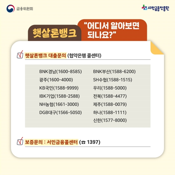 햇살론뱅크 지원대상 대출한도 기간 상환방법 금리