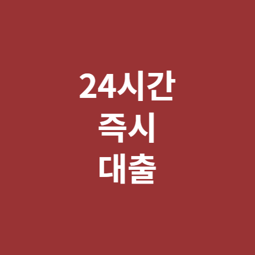 24시간 즉시 대출