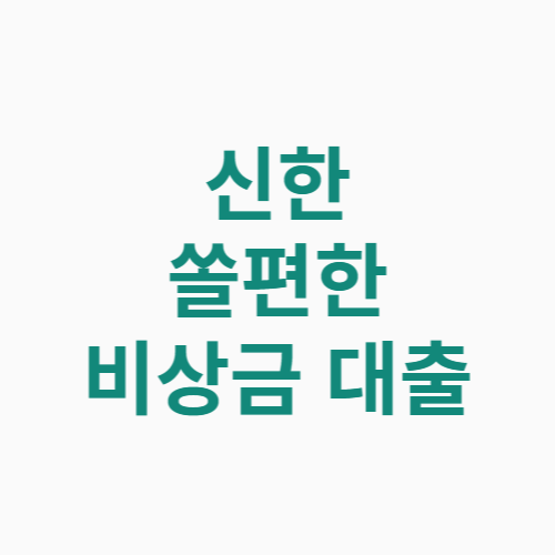 신한 쏠편한 비상금 대출