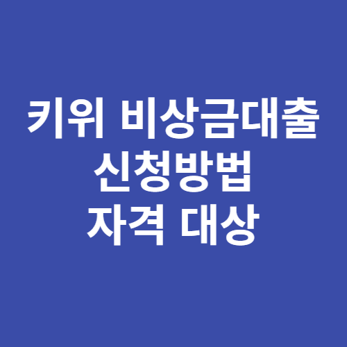 키위 비상금대출 신청자격 한도 금리 방법