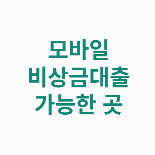 모바일 비상금대출