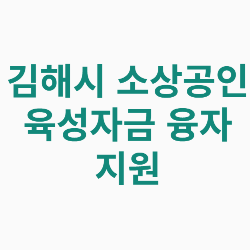 김해시 소상공인 육성자금 융자 지원 신청방법