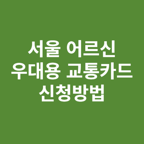 서울 어르신 우대용 교통카드