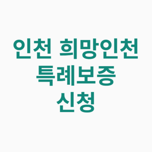 인천 희망인천 특례보증 신청방법 자격 대상 2023