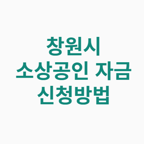 창원시 소상공인 자금