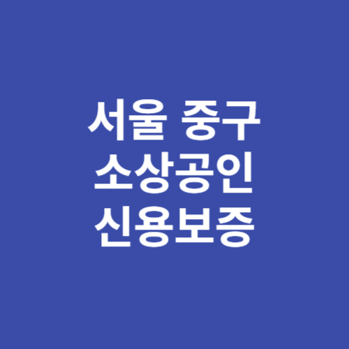 서울 중구 소상공인 신용보증 지원 신청방법