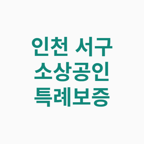 인천 서구 소상공인 특례보증