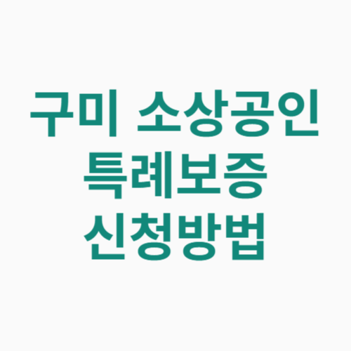 구미 소상공인 특례보증 신청방법 자격 대상