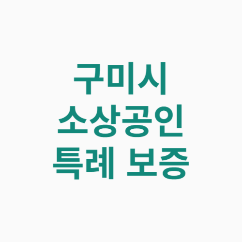 구미시 소상공인 특례 보증 신청방법 자격 대상