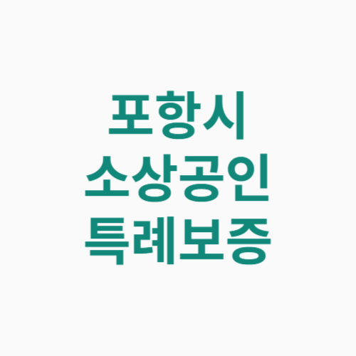 포항시 소상공인 특례보증