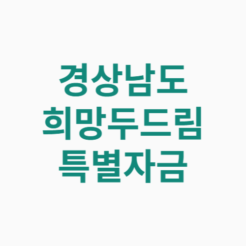 경상남도 희망두드림 특별자금