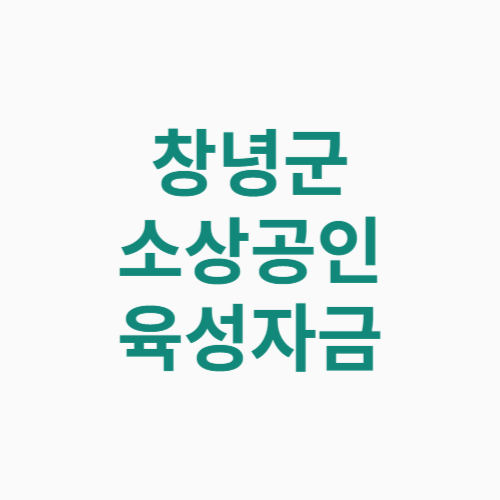 창녕군 소상공인 육성자금