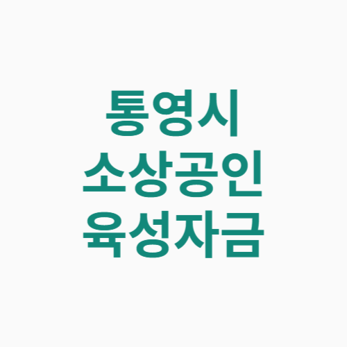 통영시 소상공인 육성자금