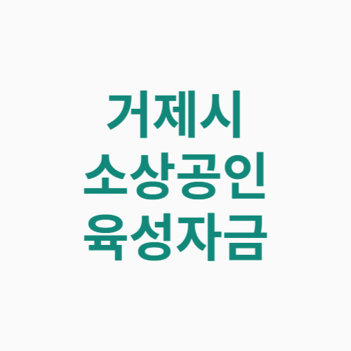 거제시 소상공인 육성자금