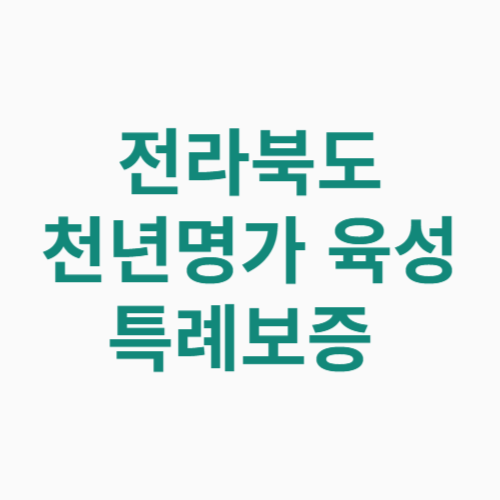 전라북도 천년명가 육성 특례보증