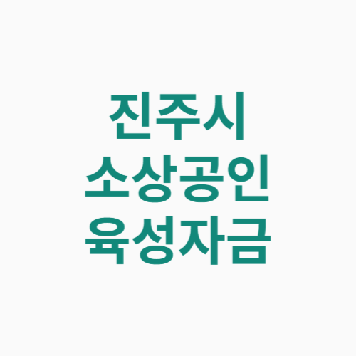 진주시 소상공인 육성자금