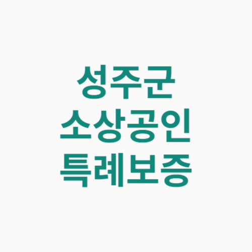 성주군 소상공인 특례보증