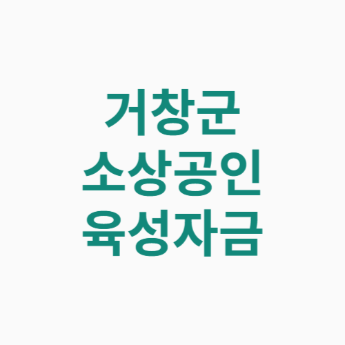 거창군 소상공인 육성자금