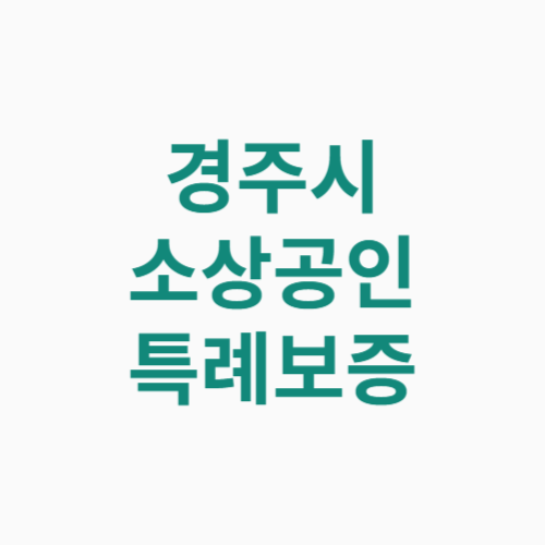 경주시 소상공인 특례보증