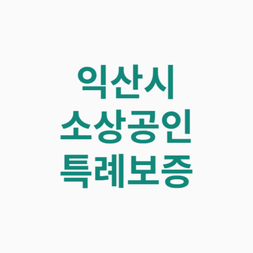 익산시 소상공인 특례보증 지원대상