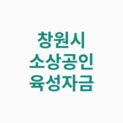 창원시 소상공인 육성자금