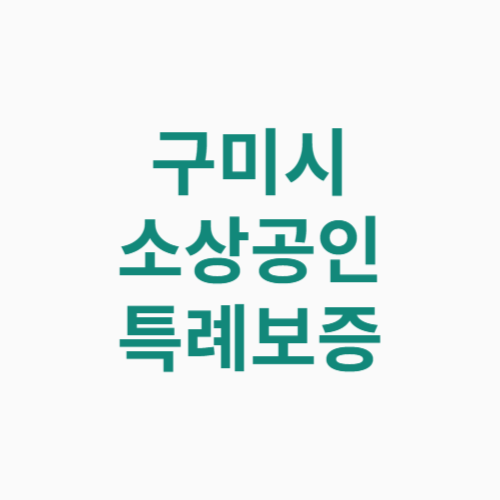 구미시 소상공인 새희망 특례보증