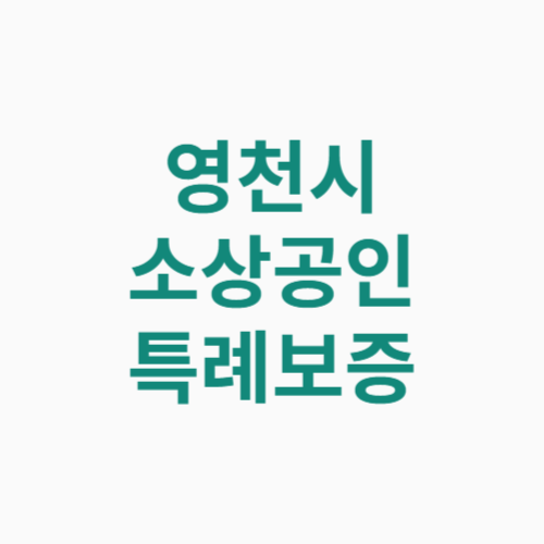 영천시 소상공인 특례보증