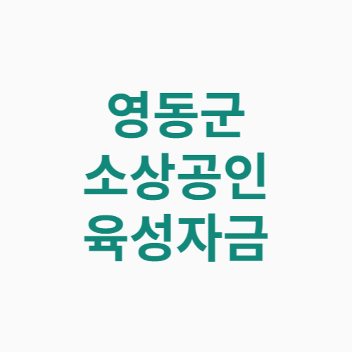 영동군 소상공인 지원자금