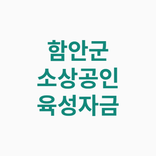 함안군 소상공인 육성자금