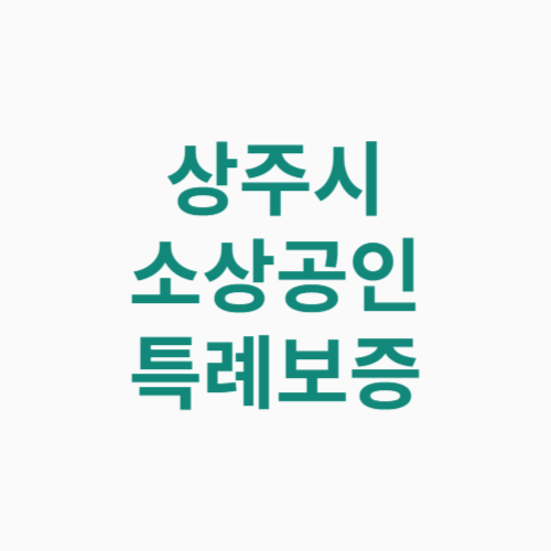 상주시 소상공인 특례보증