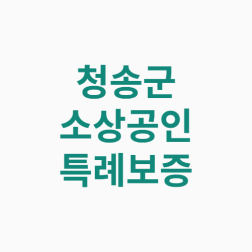 청송군 소상공인 특례보증