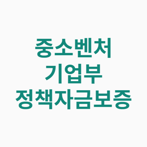 중소벤처기업부 정책자금보증