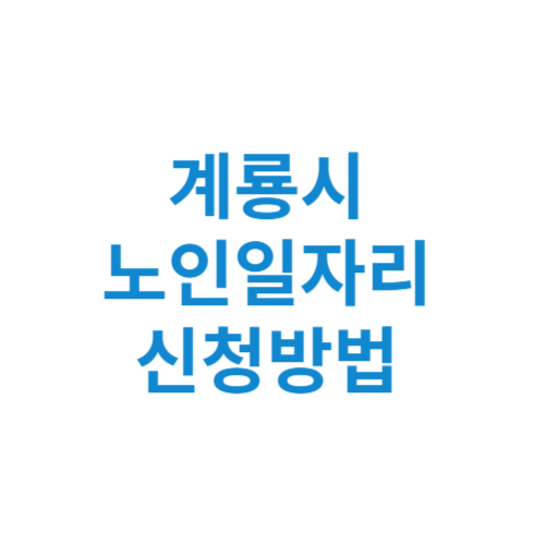 계룡시 노인일자리 사업 신청방법 센터 여기 홈페이지