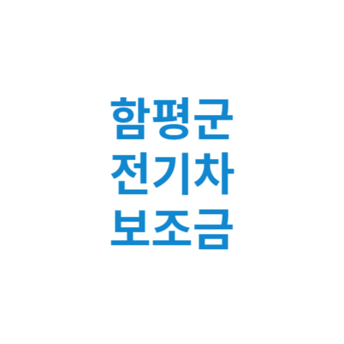 함평군 전기차 보조금 현황 조회 기준 신청