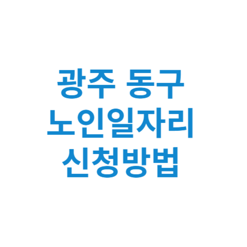 광주 동구 노인일자리 사업 신청방법 센터 여기 홈페이지