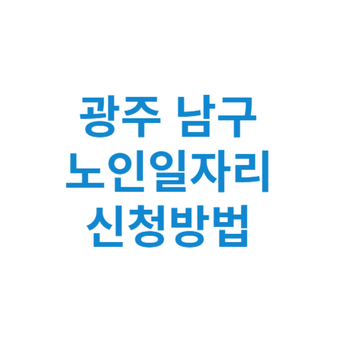 광주 남구 노인일자리 사업 신청방법 센터 여기 홈페이지